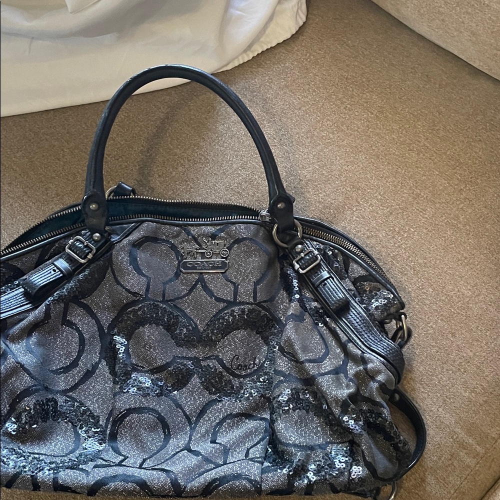 Coach Black and Silver Satchel